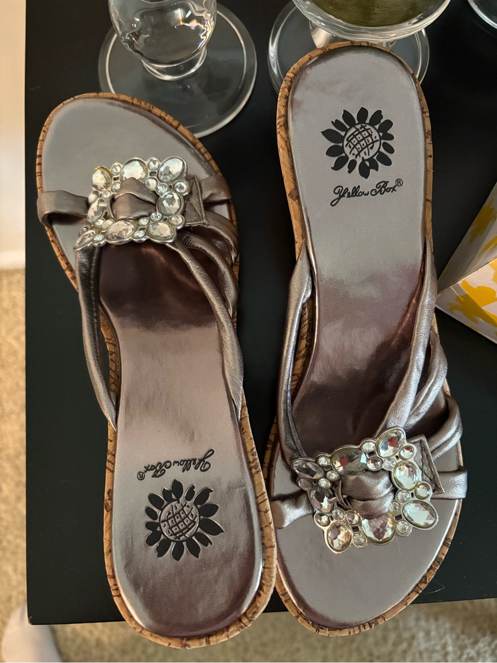 Women’s Yellow Box Cindy Wedge Sandals in Pewter - 8 - Picture 8 of 8